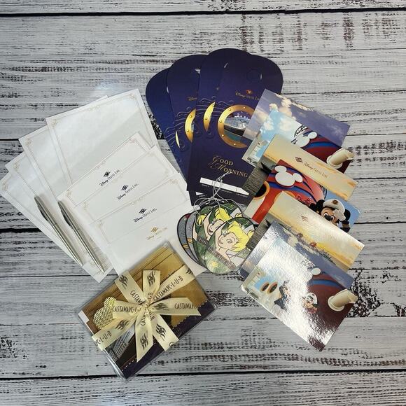 Disney Cruise Line Surprise Gift Set Stationary Pens Postcards Luggage Tags - Picture 2 of 10